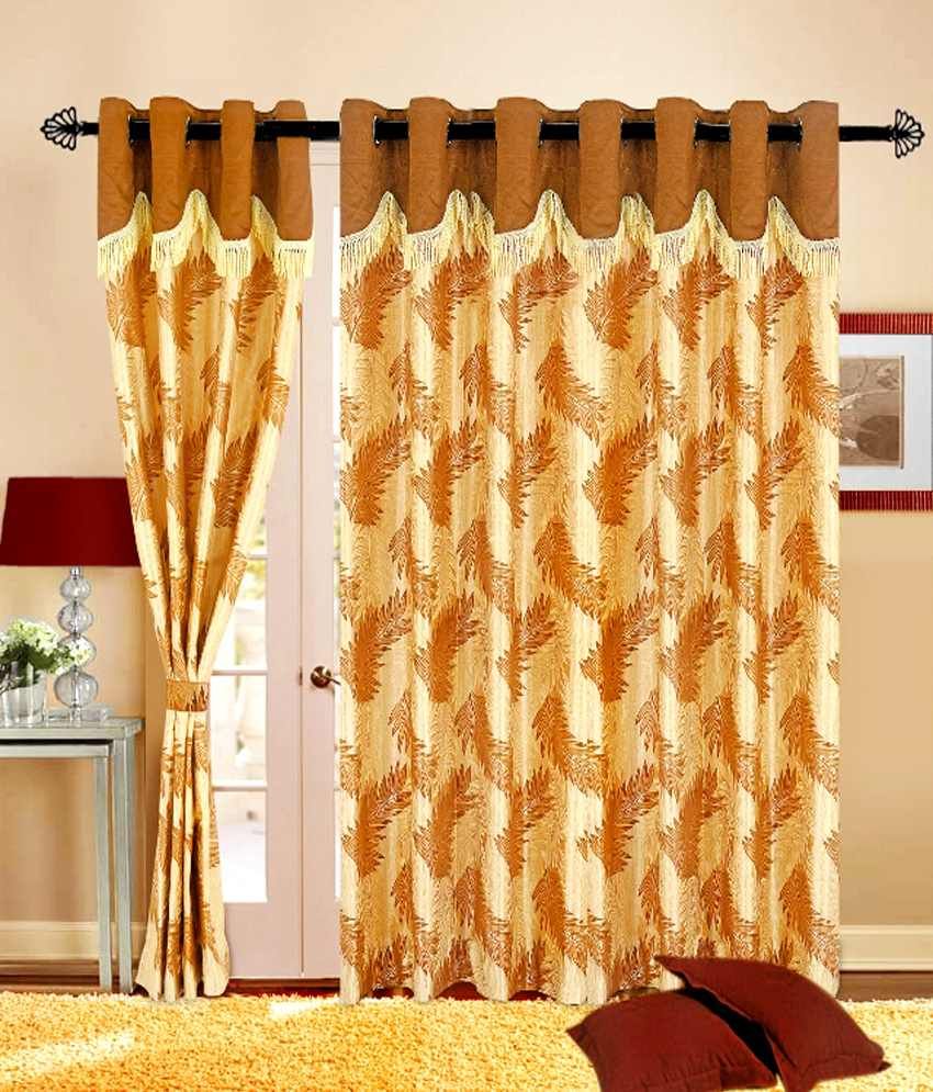 14 Off On Home Sazz Cofee Leaves Set Of 4 Fancy Door Curtains 7