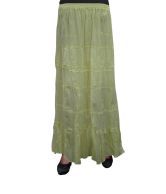 India Trendzs Designer Cotton Long Skirt - Green