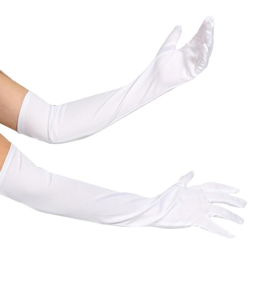 white hand gloves