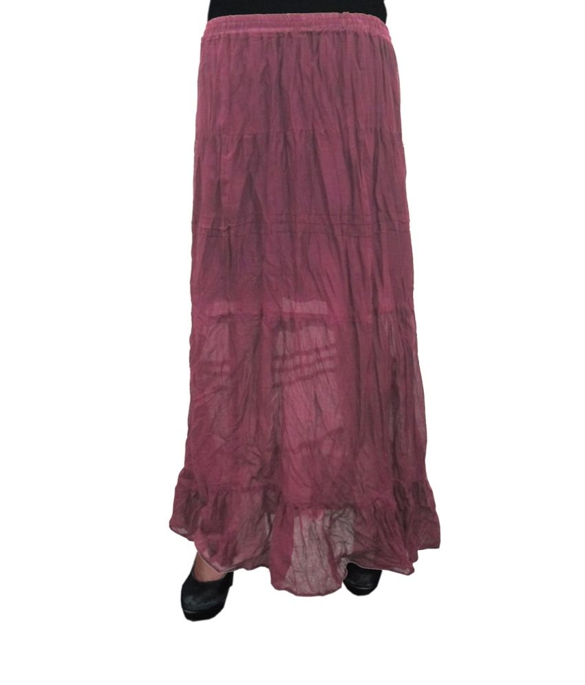 India Trendzs Maroon Cotton Long Skirt available at snapdeal for Rs.525