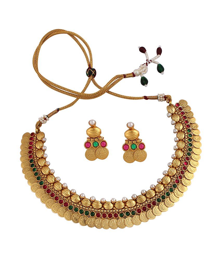 Green Traditional Design Necklace Set 
