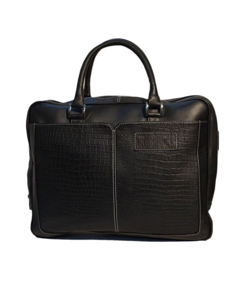 Crabrock Black Leather Laptop Bag - Buy Crabrock Black Leather Laptop Bag Online at Low Price ...