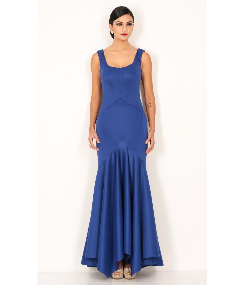 blue fish cut gown