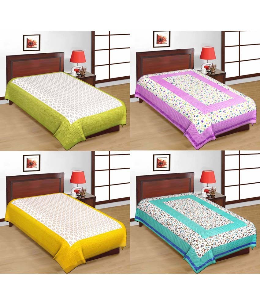 Kismat Collection Combo Of 100 Cotton UniqStyliner Traditional Single Bed Sheets Buy Kismat