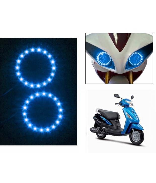 Spedy Scooter Headlight Angel Eyes Led Light Set Of 2 Blue-suzuki Swish