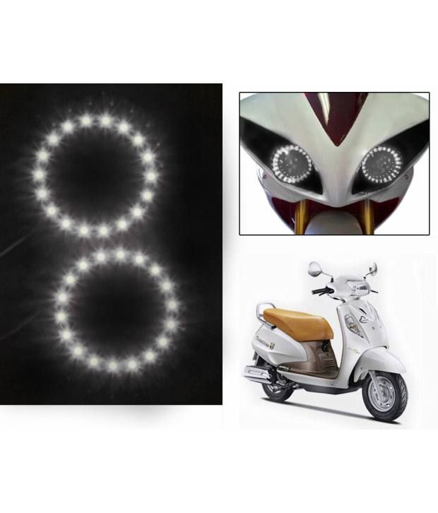 Spedy Scooter Headlight Angel Eyes Led Light Set Of 2 White-suzuki Access