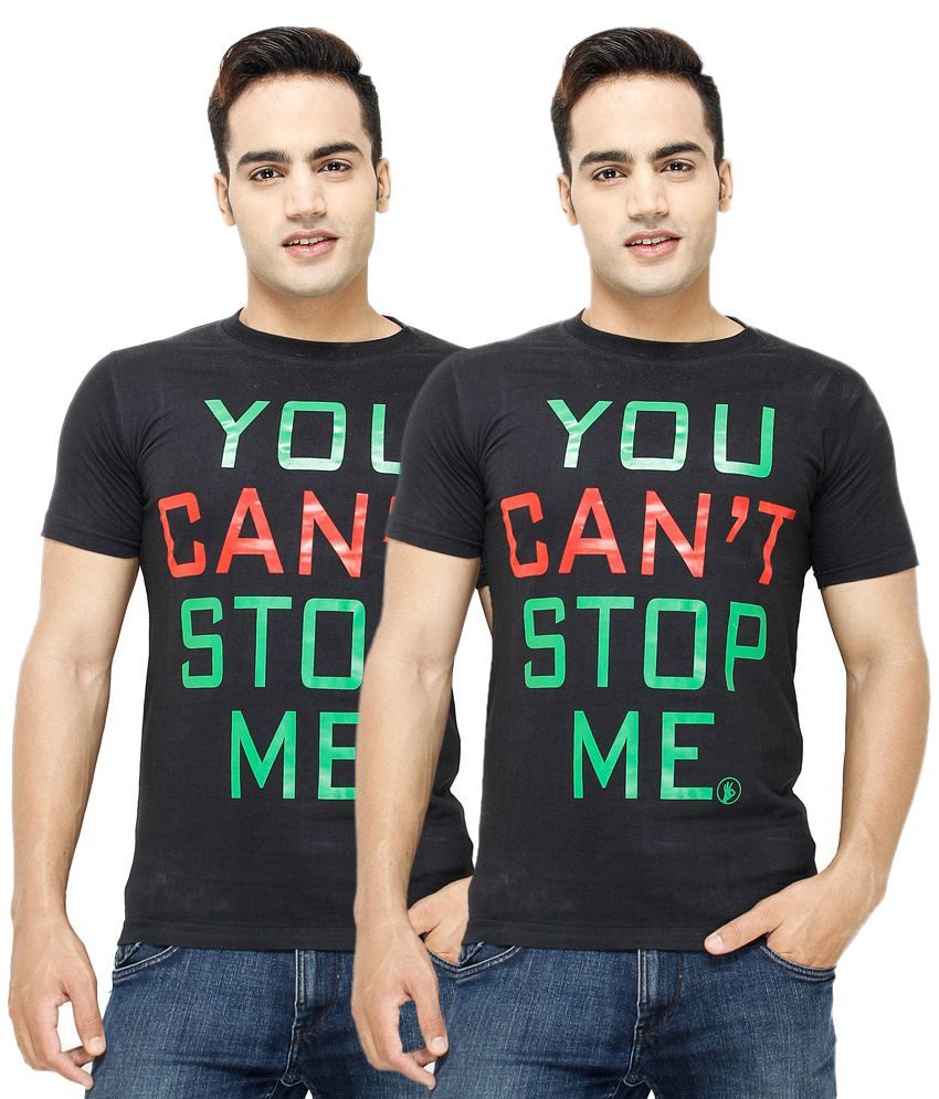 Mall4all Wwe Black John Cena You Can't Stop Me T-shirt (pack Of 2)