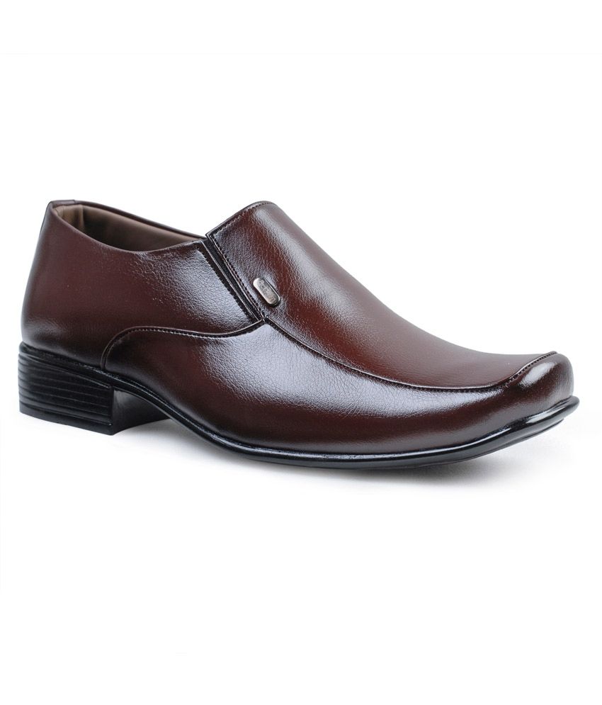 Buy Action Shoes Brown Slip on Men s Formal Shoes on Snapdeal