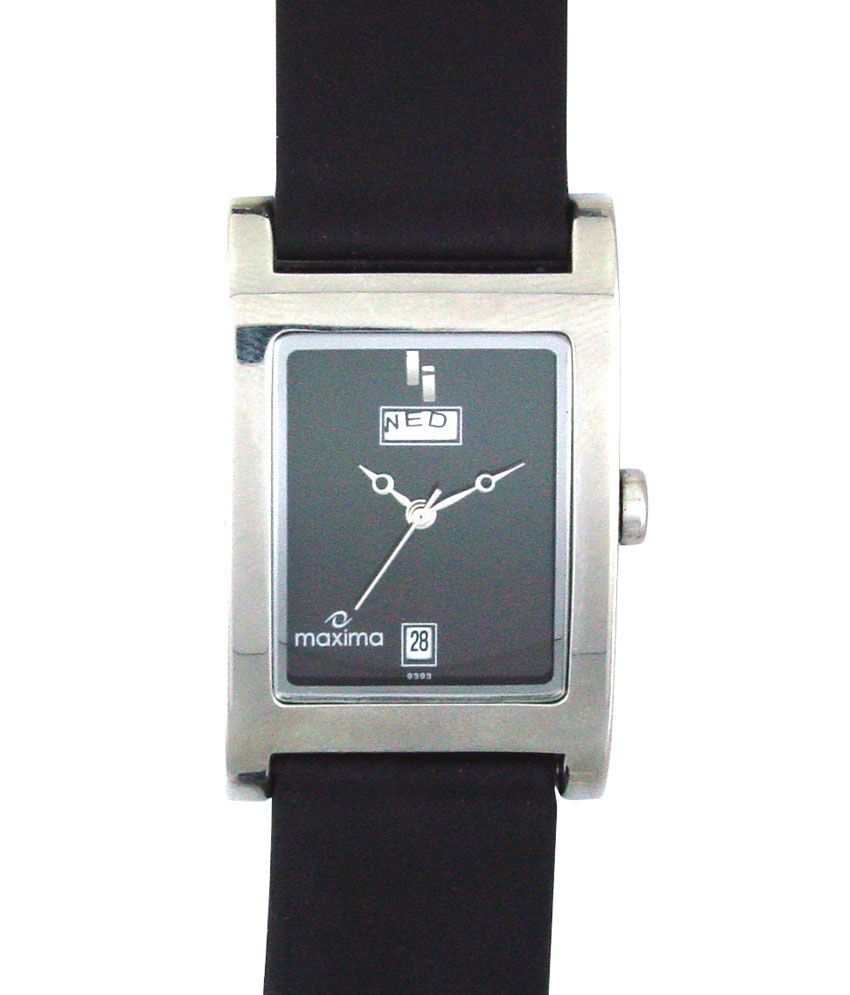 16 OFF on Maxima Black Rectangular Dial Quartz Watch on Snapdeal