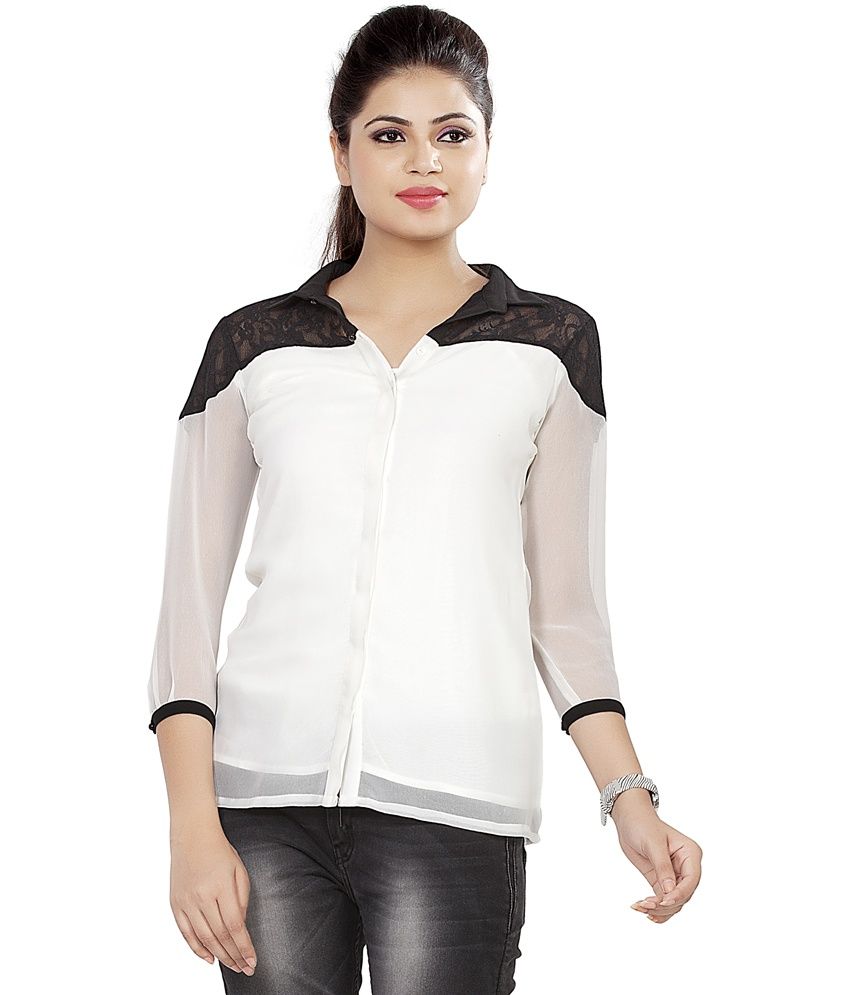 58 OFF on Soie White Polyester Partywear Top on Snapdeal