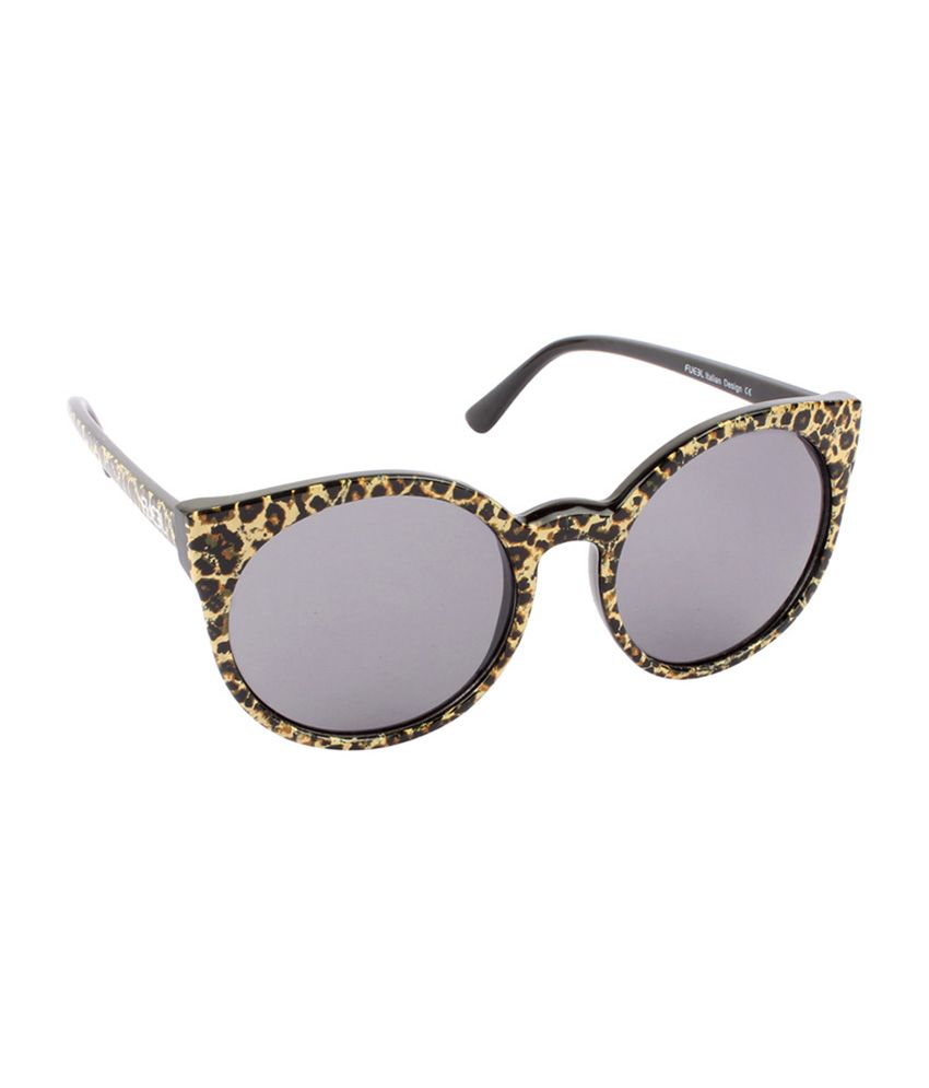 Fueel Fu530 Gray Tiger Print Oval Sunglasses