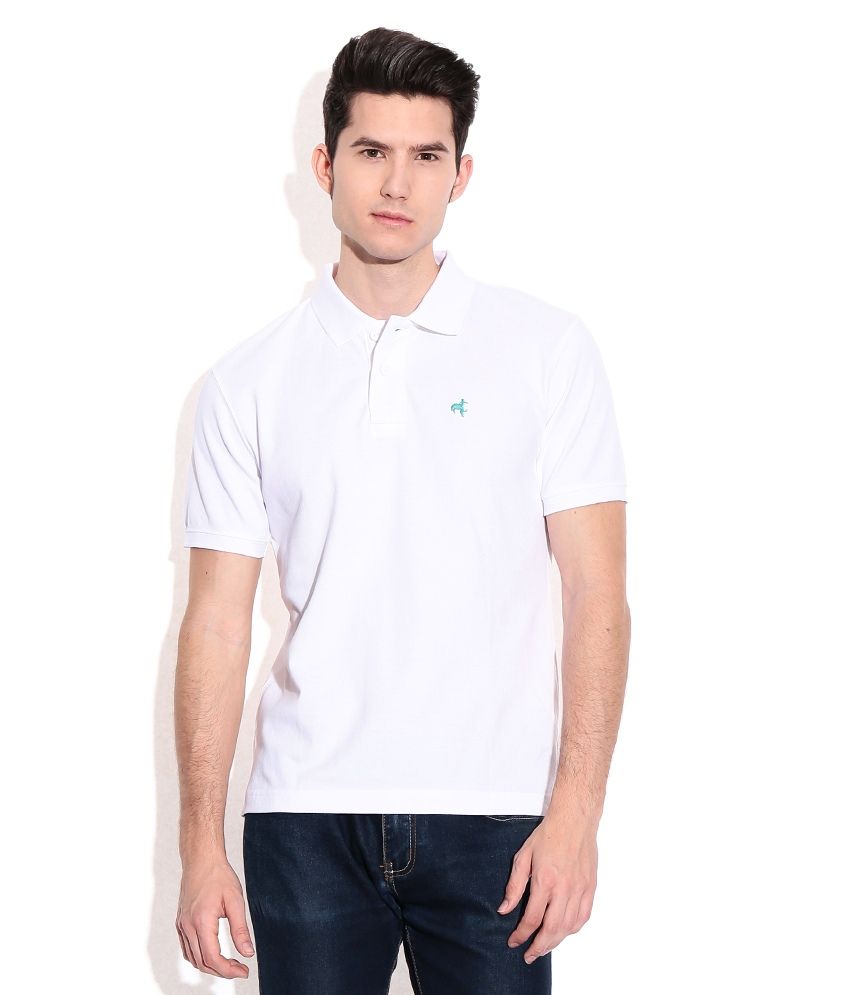 Wrangler White Polo Neck T Shirt - Buy Wrangler White Polo Neck T Shirt Online at Low Price 