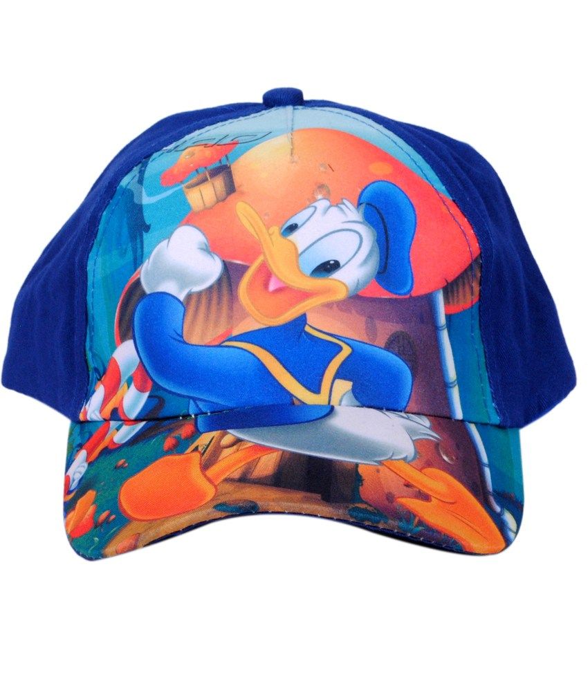 Macrobian Blue Colour Cotton Baseball Cap For Kids