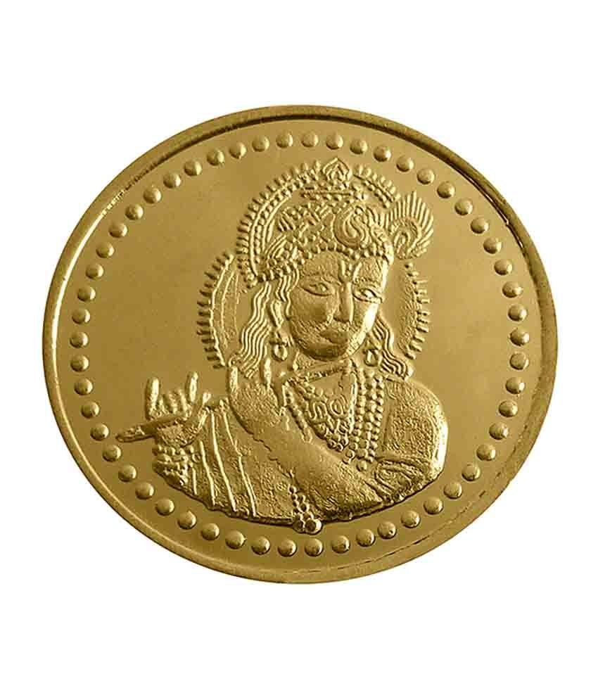 Lovebrightjewelry Shri Krishna With Om 24k Gold Plated On Pure 999 Sterling Silver Coin - 10 Grams