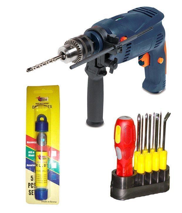 Powermaxx 13mm Hammer Drill, Assorted Drill Bit Set And Screw Driver Set Combo available at snapdeal for Rs.1769