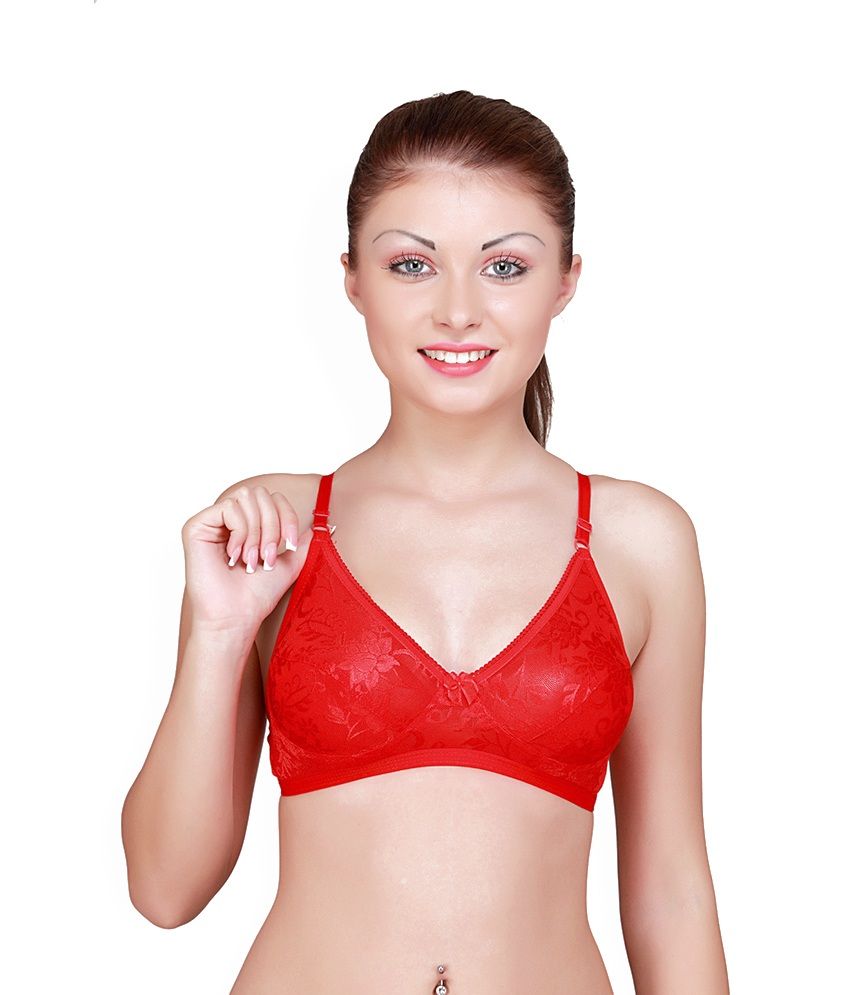 Buy Floret Red Non-wired Bra - Single Online at Best Prices in India - Snapdeal