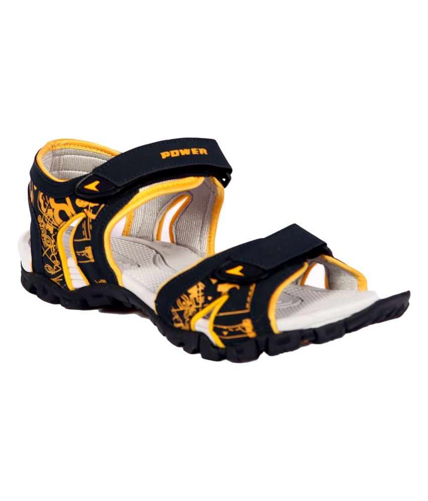 11 OFF on Bata Yellow Velcro Floater Sandals on Snapdeal