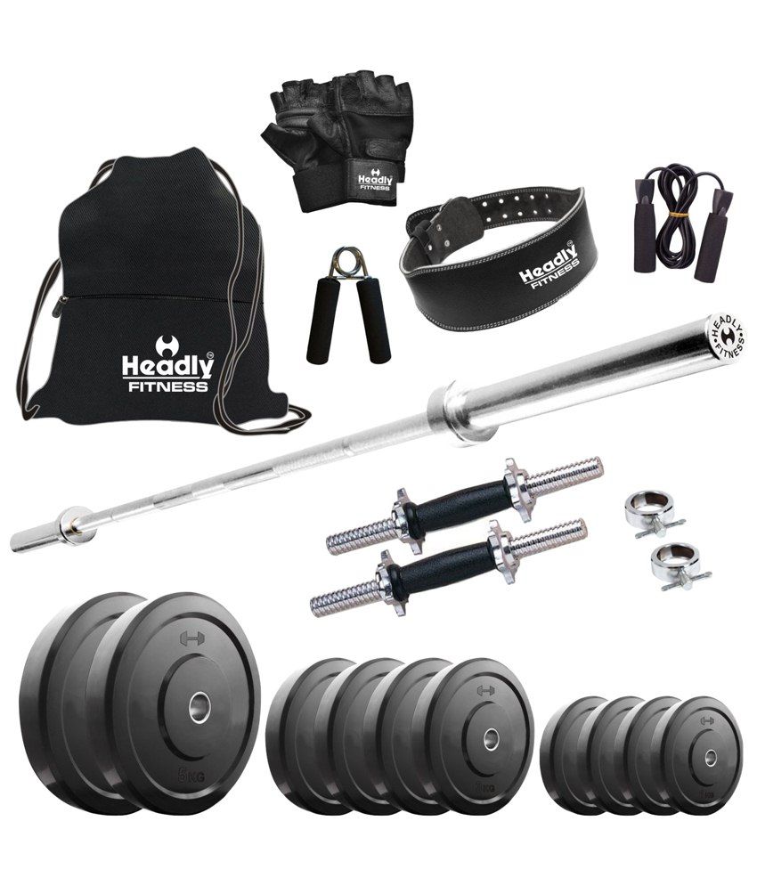 30 OFF on Headly 10kg Home Gym Set With 4ft Plain Rod shoulder