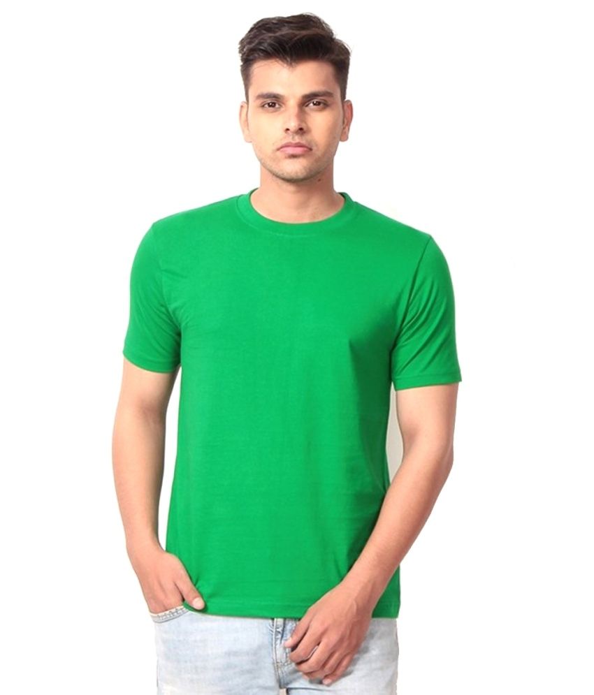 Apple Knit Fashion Green Cotton Basics T-shirt available at snapdeal for Rs.202