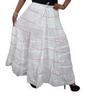 India Trendzs White Cotton Solids Long Skirt