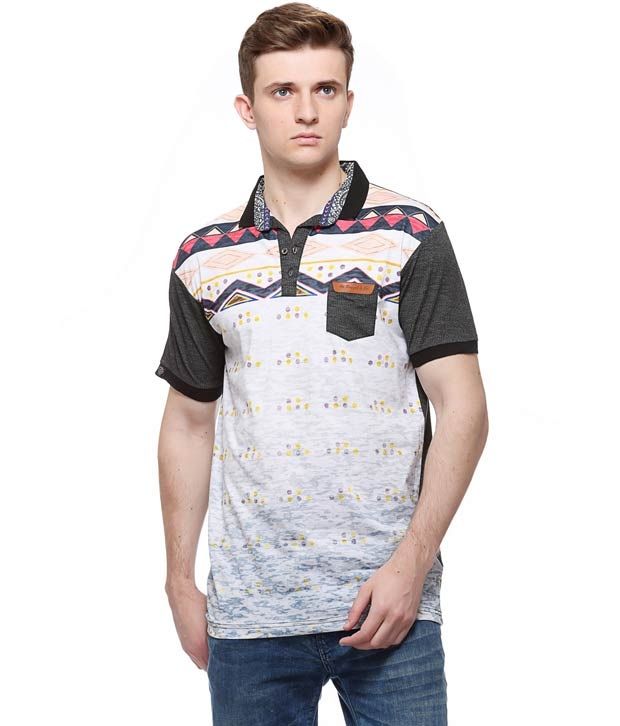 All Rugged Multicolour Cotton Polo T-shirt