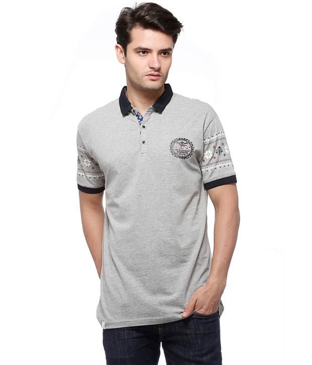 36% OFF on Bangkok Police Gray Cotton Polo T-shirt on Snapdeal