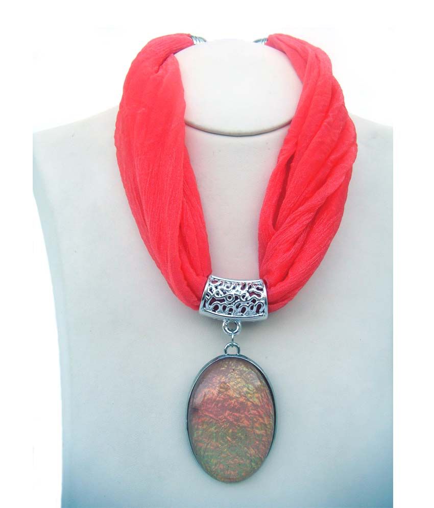 Al's Orange Choker Partywear Necklace Set