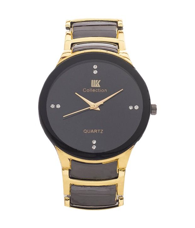 Iik Collection Black Dial Round Stylish Watch For Men