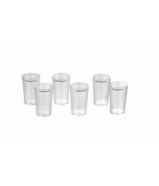 Pc Water Glass Plain 280ml - Unbreakable (set Of 6)