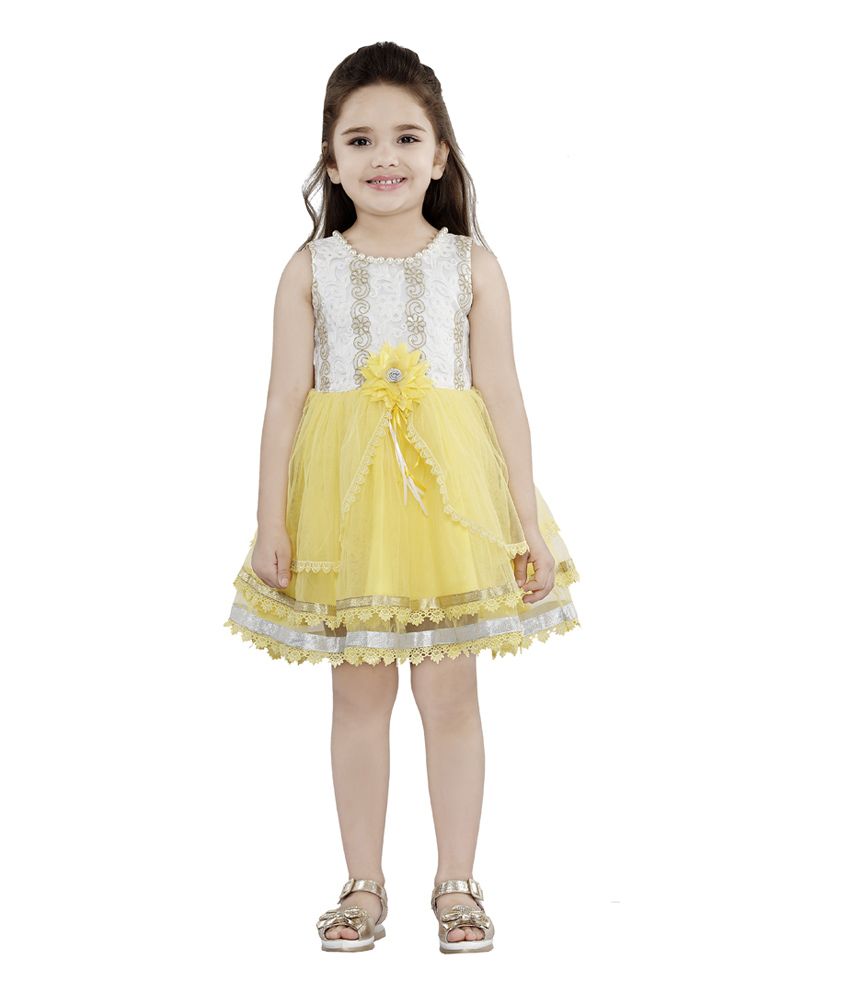 Be:kids Yellow Synthetic Sleeveless Party Wear Short Frock available at snapdeal for Rs.1058