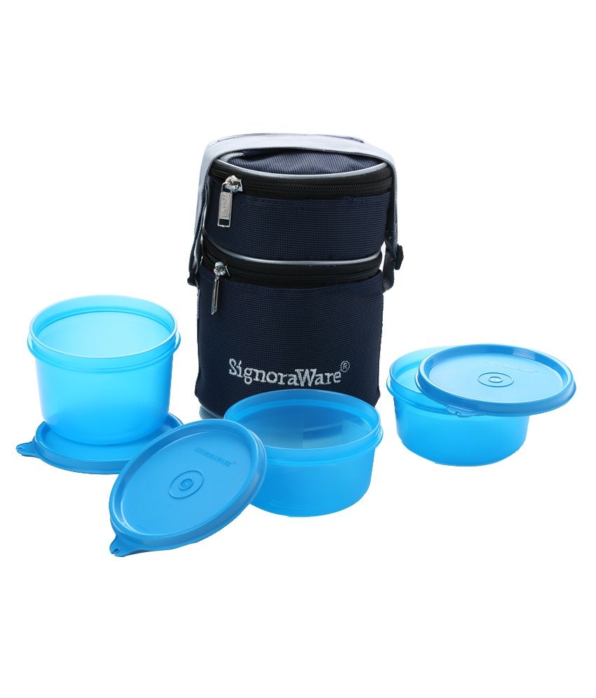 signoraware 3 container lunch box