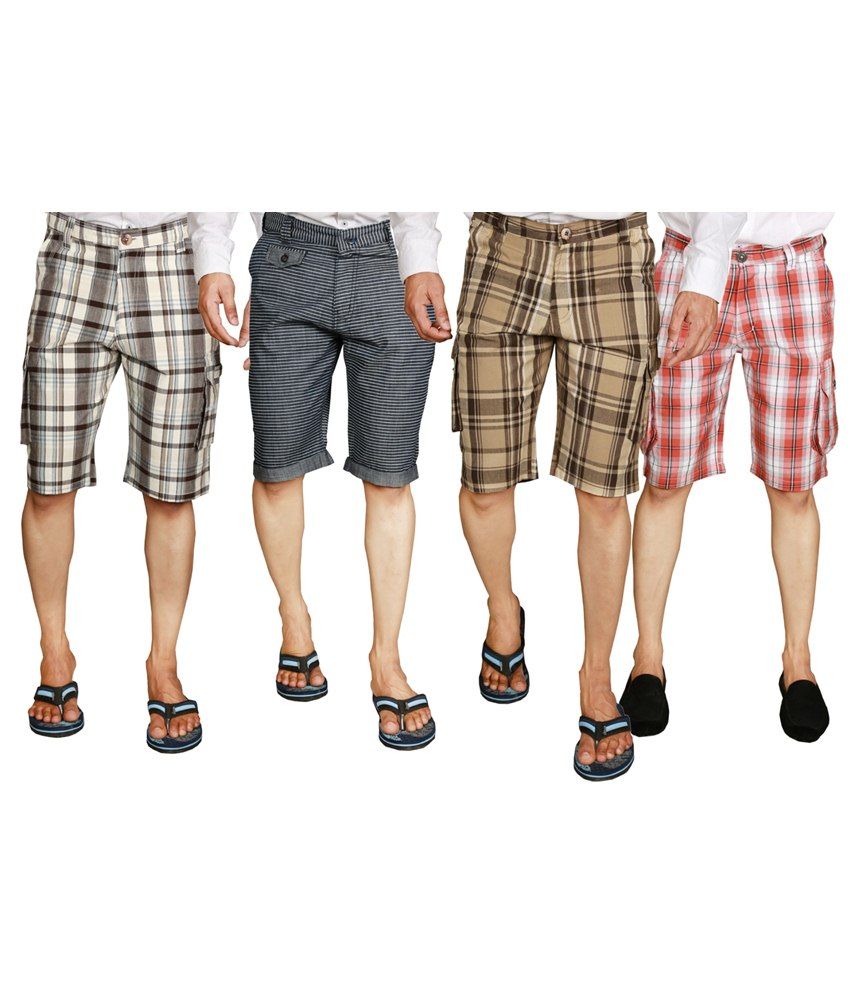 S.A. True Fashion Enhanced Multicolour Combo Of 4 Shorts For Men Buy