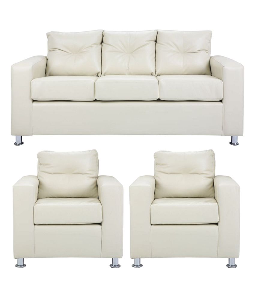 Pallazio 5 Seater Sofa Set (3+1+1) In White