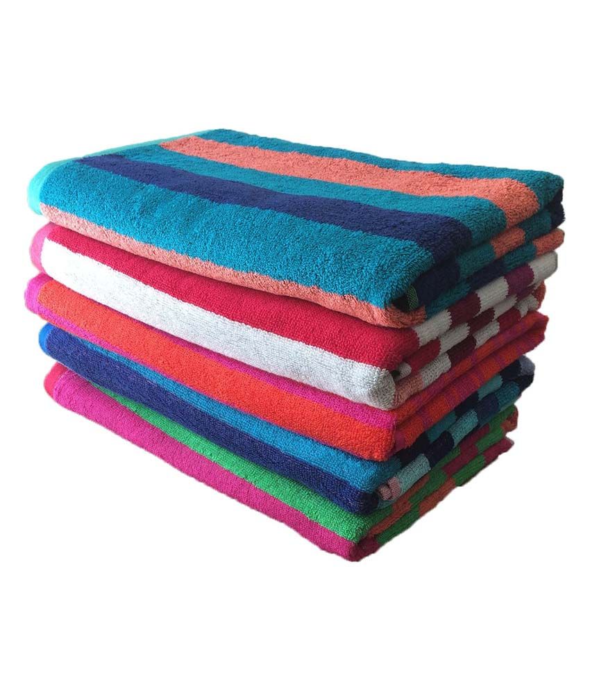 Zephyrtex Set of 5 Cotton Bath Towel Multi Color Buy Zephyrtex Set