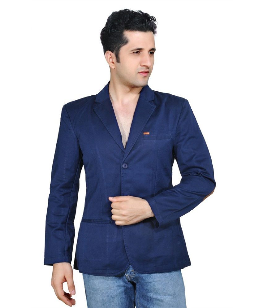 Ubho Vintage Solid Regular Casual Blazer - Navy available at snapdeal for Rs.899