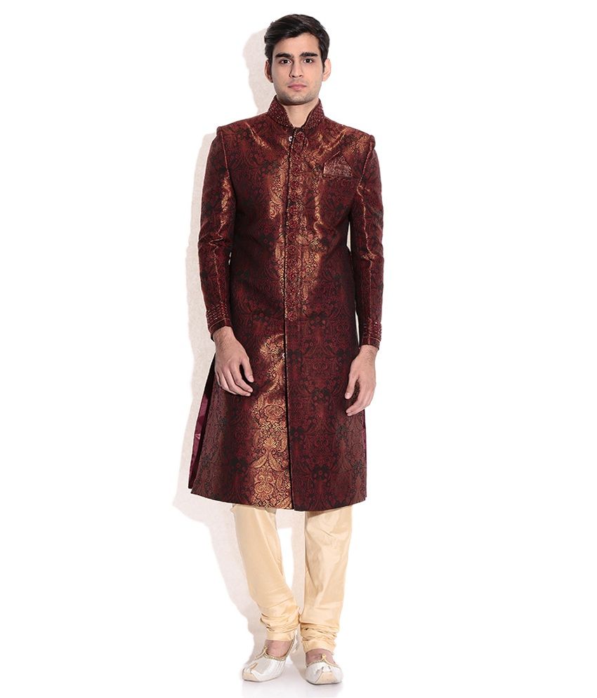 Manyavar Red Sherwani