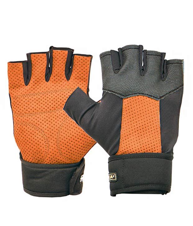 Nivia Black And Orange Gym Gloves Splender - Gg-923 available at snapdeal for Rs.590