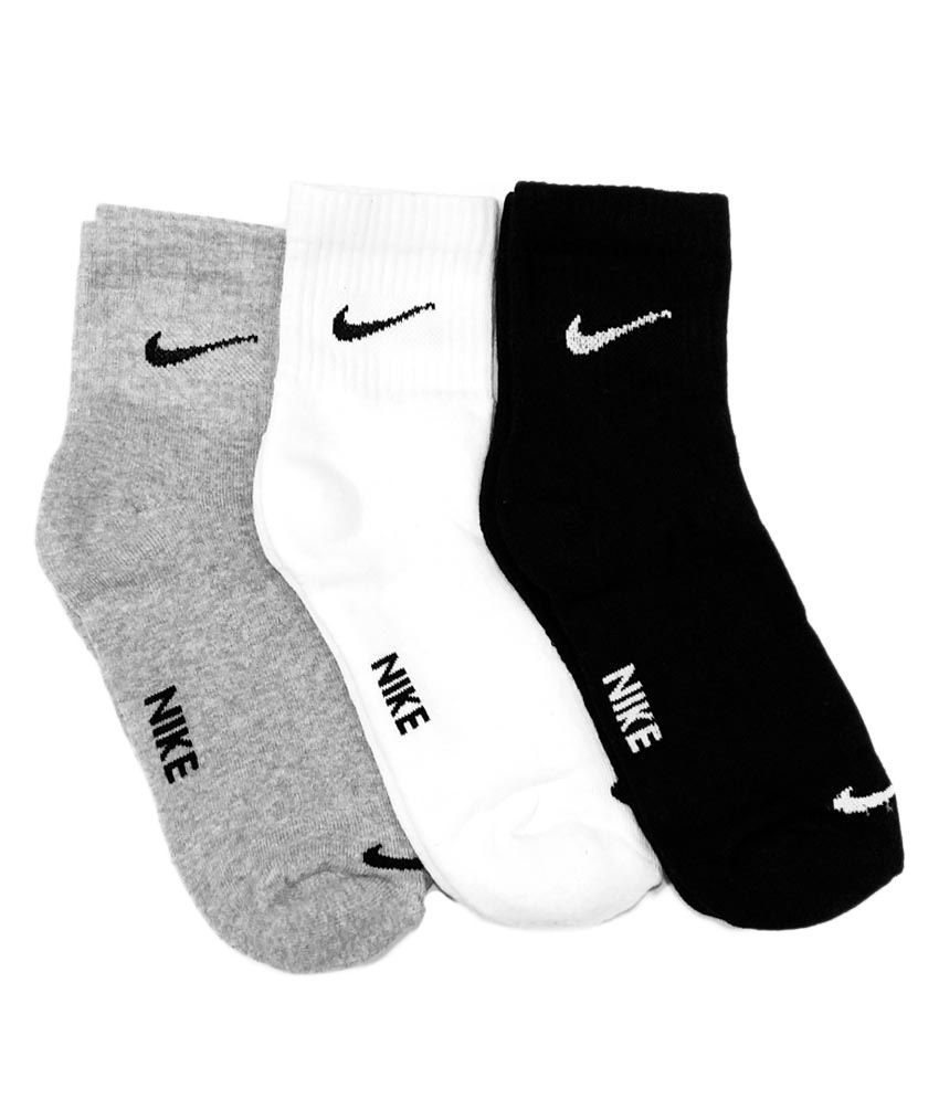 Nike Multicolour Cotton Ankle Length Socks - Set Of 3 available at snapdeal for Rs.205