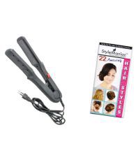 Style Maniac Professional  Hair Straightner With  ultimate hair style booklet Hair Straightener Black