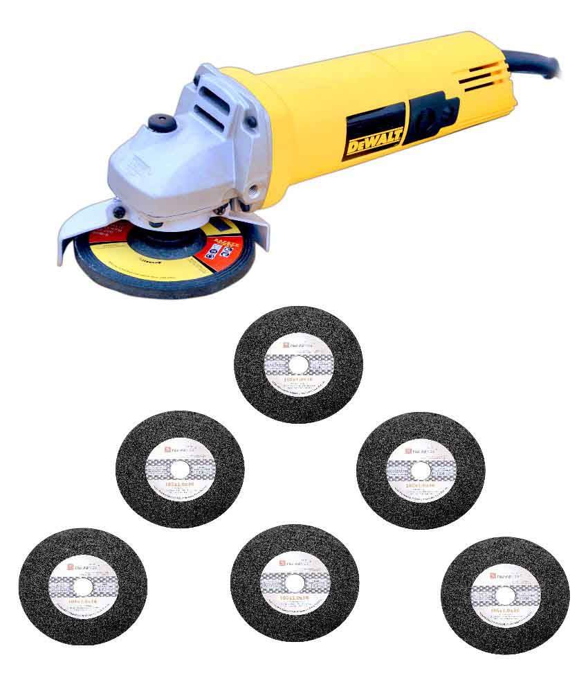 Dewalt Dw810 Yellow Angle Grinder With 20 Pieces 4 Inch Cut Off Wheels available at snapdeal for Rs.3019