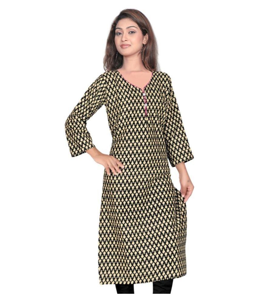 Sarovar Sarees Black Cotton Straight Kurti available at snapdeal for Rs.263