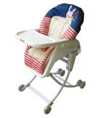 Babycenterindia White 4 in 1 High Chair Stroller