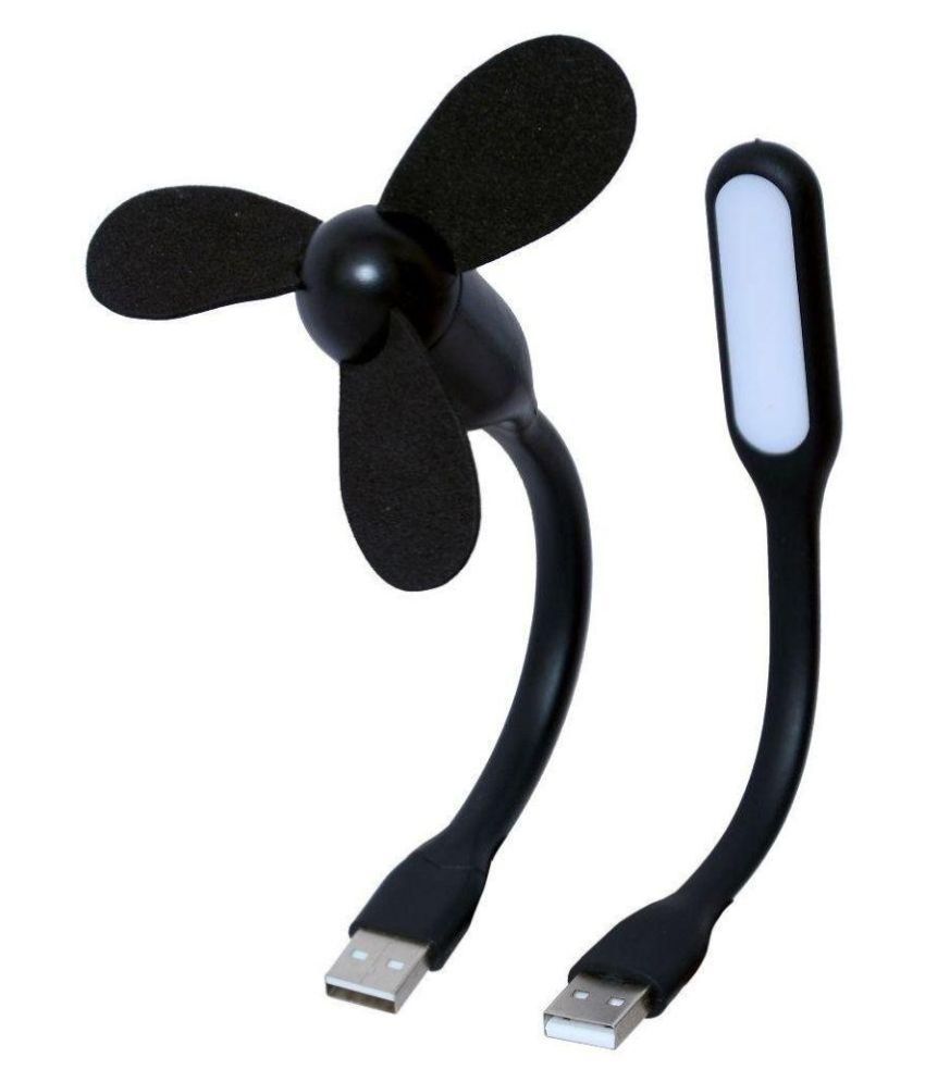 Ksj Portable Usb Fan And Usb Led Light - Black available at snapdeal for Rs.135