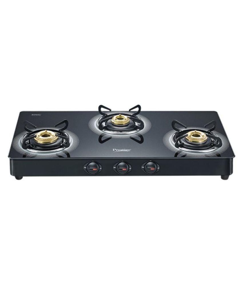 Prestige Gt 03 3 Burner Glass Manual Gas Stove available at SnapDeal