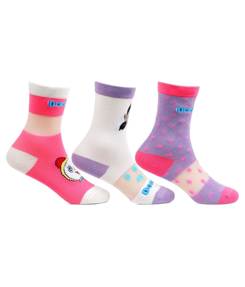 Bonjour Multicolour Cotton Full Length Socks - 3 Pair Pack available at snapdeal for Rs.178