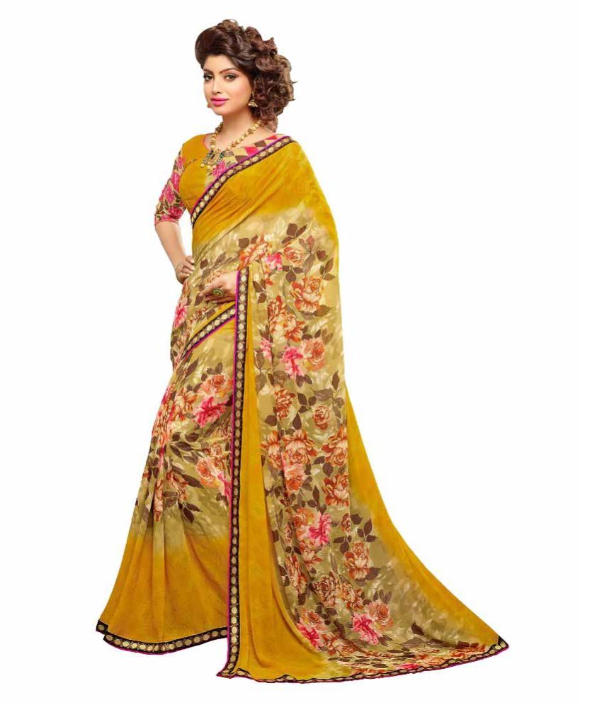 Bahubali Multi Color Georgette Saree available at snapdeal for Rs.1030
