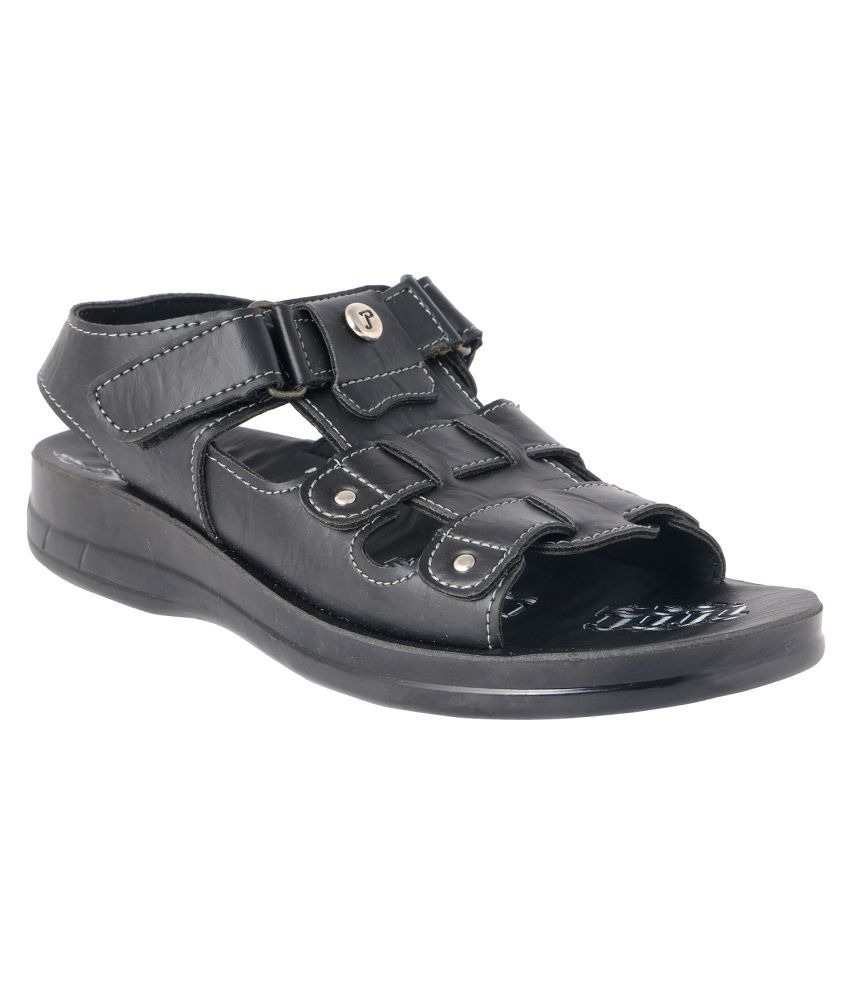 paragon men black sandals