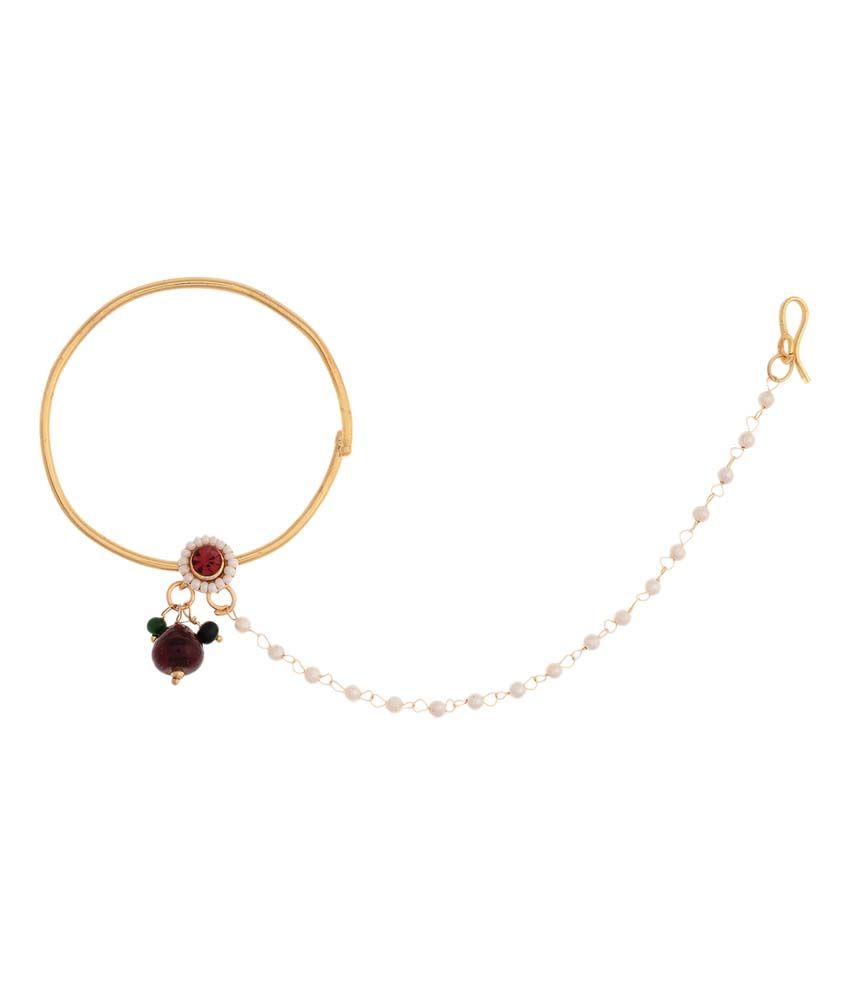 Prita Alloy Gold Foil Nath Bridal Nose Ring available at snapdeal for Rs.300
