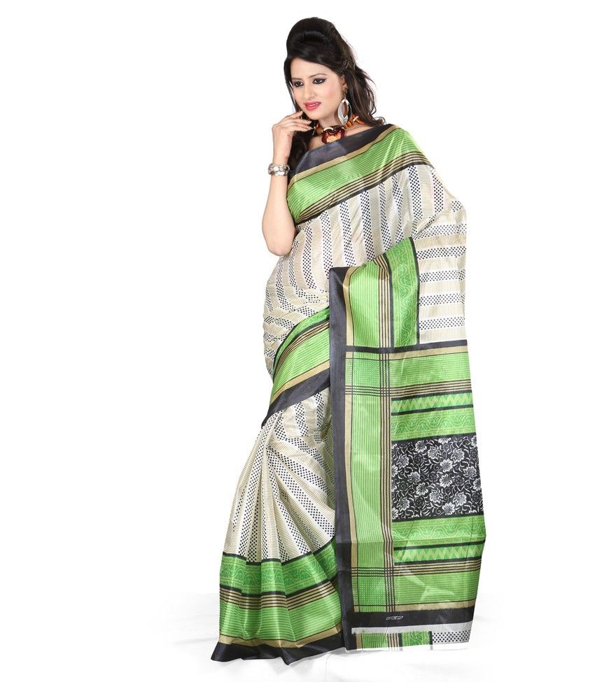 Ishaani Green Art Crepe Saree available at snapdeal for Rs.329