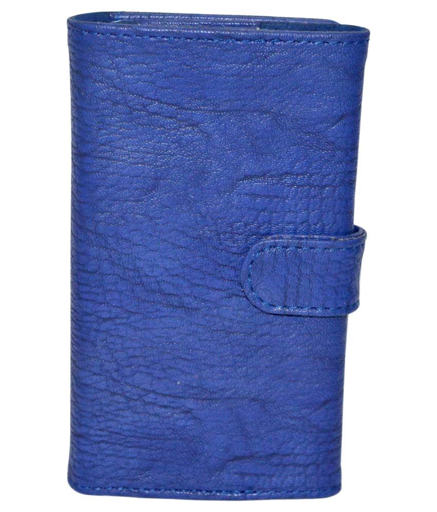 Indiacod Wallet Case For Xolo Q1200 - Blue available at snapdeal for Rs.469